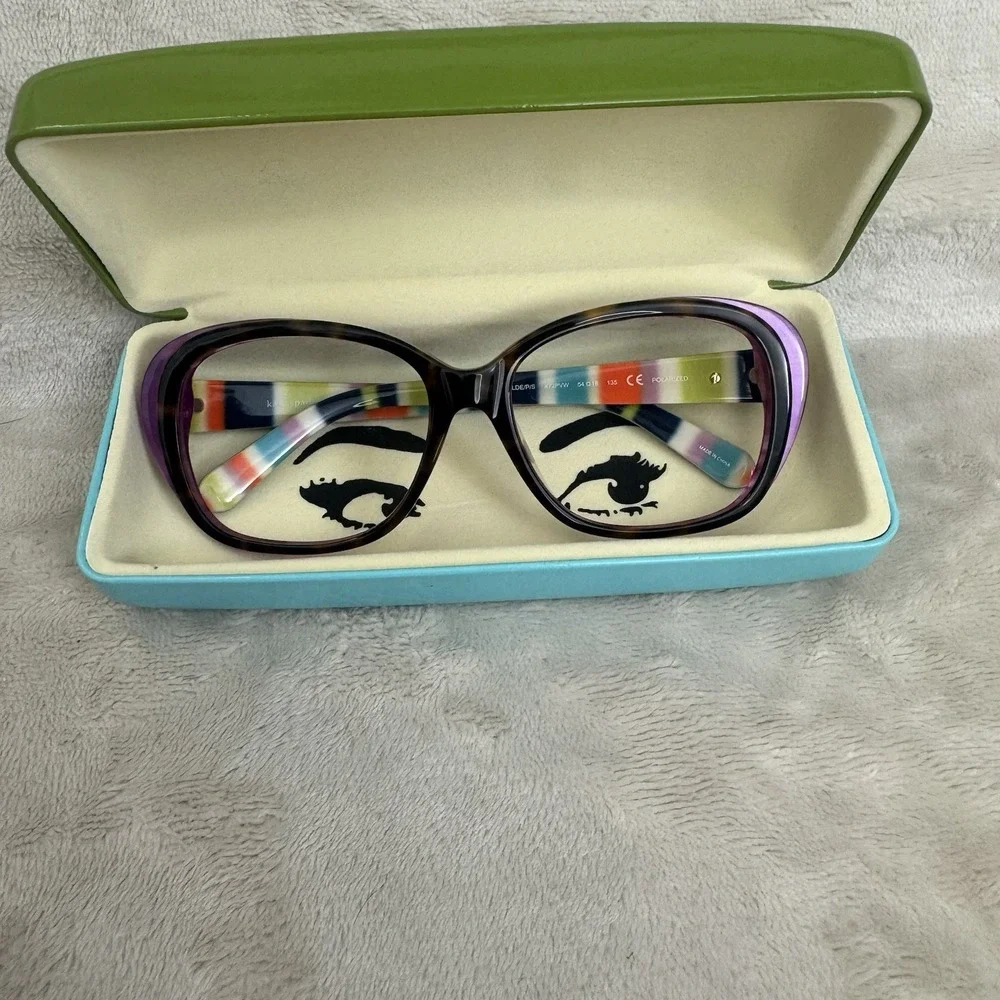 Kate Spade Hilde/P/S X72PVW Polarized Sunglasses 54-16 Purple Tortoise